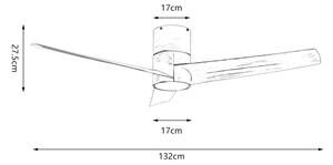 ZEVENTI - Ventilator de tavan LED BARROSA, 18W/230V, Wi-Fi Tuya, maro + telecomandă