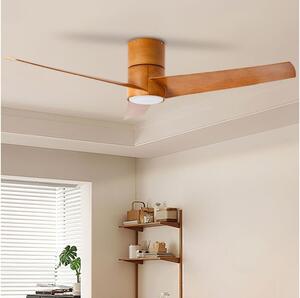 ZEVENTI - Ventilator de tavan LED BARROSA, 18W/230V, Wi-Fi Tuya, maro + telecomandă