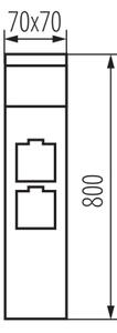 Lampă de exterior cu 2 prize Kanlux 38767 DASTEN 1xG9/11W/230V 80 cm IP44 negru