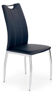 Scaun tapitat K187, negru/crom, piele ecologica/metal, 46x56x97 cm