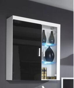 Vitrina SAMBA REG-4, alb/negru, PAL laminat, 111x35x90 cm