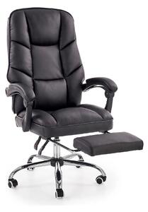 Scaun de birou ALVIN, negru, piele ecologica, 66x70x118/125 cm