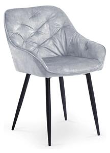 Scaun tapitat K418, gri/negru, stofa clasica/metal, 56x65x81 cm