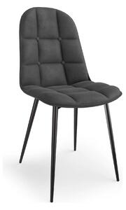 Scaun tapitat K417, gri/negru, stofa catifelata/metal, 46x56x87 cm