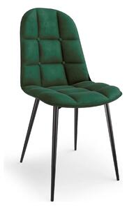 Scaun tapitat K417, verde/negru, stofa catifelata/metal, 46x56x87 cm