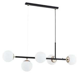Lustră pe cablu DANSA 5xE14/10W/230V negru/auriu