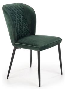 Scaun tapitat K399, verde/negru, stofa/metal, 50x60x84 cm