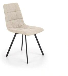 Scaun tapitat K402, bej/negru, stofa clasica/metal, 45x55x86 cm