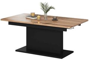 Masa extensibila BUSETTI, wotan/negru mat, PAL, 126/167x70x56/74 cm