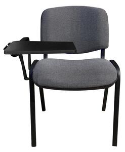 Scaun vizitator GOA BLACK cu masuta, Negru-gri stofa cagliari