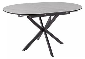 Masa extensibila GASTON, alb mat cu efect de marmura, ceramica/metal