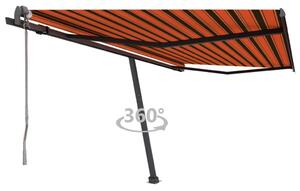 Copertină autonomă retractabilă automat oranj&maro 450x300 cm