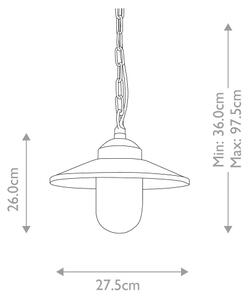 Lustră pe lanț de exterior KLAMPENBORG 1xE27/60W/230V IP44 Elstead