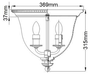 Plafonieră CAMBRIDGE 3xE14/60W/230V aurie Hinkley