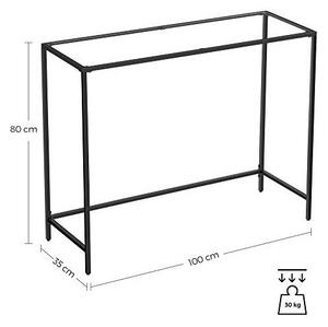 Consola, Vasagle, blat din sticla securizata, LGT026B01, Negru, 35 x 100 x 80 cm