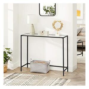 Consola, Vasagle, blat din sticla securizata, LGT026B01, Negru, 35 x 100 x 80 cm