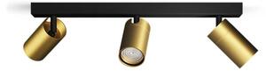 Spot pentru baie Philips IDRIS 3xGU10/5W/230V IP44 negru/auriu