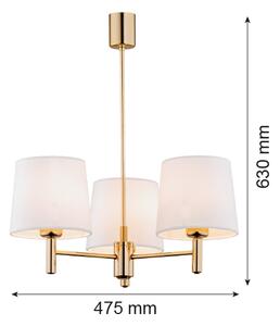 Brilagi - Lustră pe tijă MONTE 3xE27/15W/230V crem/auriu