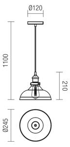 Redo 01-1002 - Lustră pe cablu SAVILLE 1xE27/42W/230V