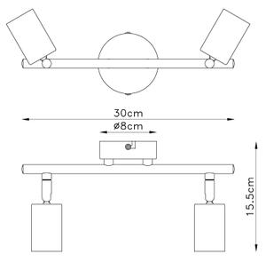 Globo 54008-2 - Lampă spot MARTHA 2xE27/60W/230V