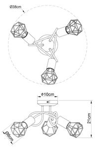 Brilagi - Lustră aplicată CAGE 3xE14/40W/230V