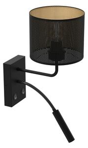 Lampă de perete LOFT SHADE 1xE27/60W+1xG9/8W/230V neagră/aurie