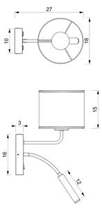 Lampă de perete LOFT SHADE 1xE27/60W+1xG9/8W/230V albă/aurie