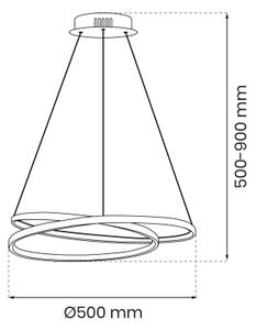 Lustră LED pe cablu LUCERO LED/48W/230V aurie