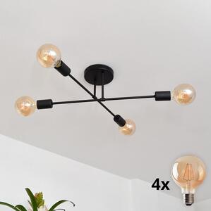 LED Lustră aplicată CAMBRIDGE 4xE27/8W/230V neagră