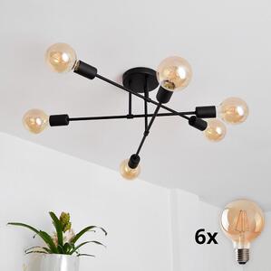 LED Lustră aplicată CAMBRIDGE 6xE27/8W/230V neagră