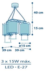 Dalber D-76114 - Lustră copii MY LITTLE JUNGLE 3xE27/15W/230V