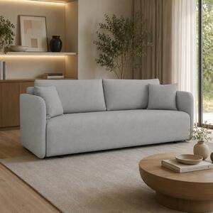 Canapea extensibila Allen, stofa catifelata gri - Element 04, cu lada