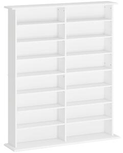 HOMCOM Mobilier Bibliotecă cu 16 Rafturi pentru 720 CD-uri din Lemn 106.5x24x126.3 cm Negru | Aosom Romania