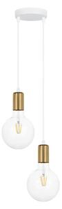Lustră pe cablu MIROS 2xE27/60W/230V rotundă albă/aurie