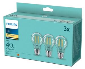SET 3x bec LED VINTAGE Philips E27/4,3W/230V 2700K