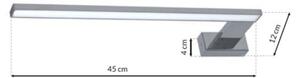 Aplica LED de perete pentru baie SHINE, 11W, 230V, 45 cm, IP44, crom lucios
