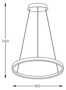 Lustră LED pe cablu Zuma Line 2023201-GD80 BRENO LED/36W/230V 3000/4000/6000K