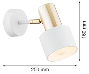 Spot de perete Argon 4264 DORIA 1xE27/15W/230V albă/alămie