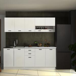 KONDELA Mobilier de bucătărie, 2 m, alb mat/alb, ANITA NEW