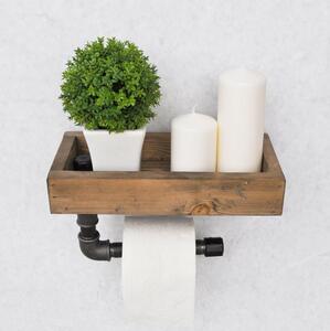 Suport pentru hârtie igienică cu raft BORU 28x16 cm molid