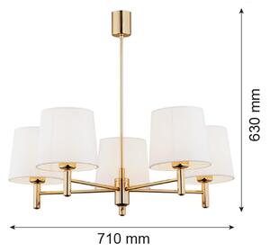 Brilagi - Candelabru cu tijă MONTE 5xE27/15W/230V crem/auriu