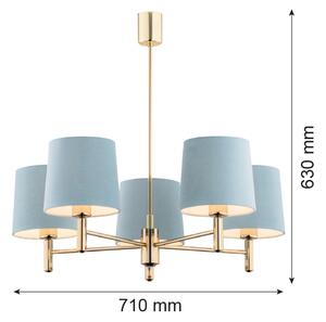 Lustră pe tijă PONTE 5xE27/15W/230V alamă/crem Argon 2106