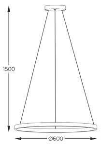 Lustră LED pe cablu Zuma Line PEN89424-60BK HORIK LED/32W/230V 3000/4000/6000K