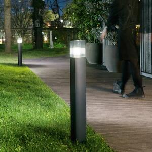 INTEC Bornă luminoasă DARK, culoare antracit/gri fum, oțel inoxidabil, senzor, Oțel inoxidabil, Modern