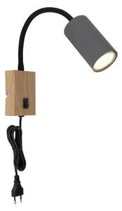 Lampă de perete flexibilă ROBBY 1xGU10/25W/230V neagră/maro Globo 57911WG
