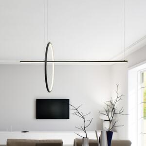 Zambelis Lampă suspendată LED 20128, negru mat, lungime 122 cm, metal, dimabil, reglabil, Negru, Camera de zi / sufragerie, Aluminiu, Modern