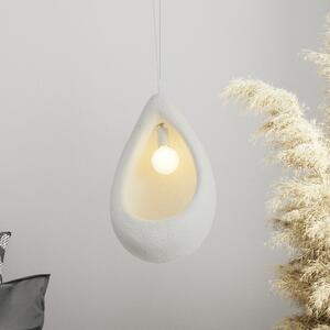 Zambelis Lampă suspendată 23163, albă, Ø 40 cm, fibră de sticlă, E27, reglabil, Alb, Camera de zi / sufragerie, Plastic