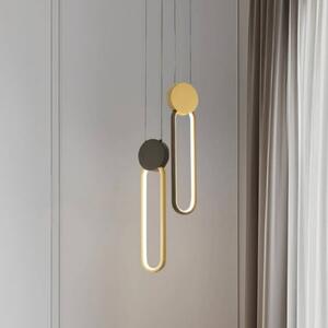 Zambelis Lampă suspendată LED 23101, auriu/negru, lățime 12 cm, metal, dimabil, reglabil, Auriu / Alamă, Camera de zi / sufragerie, Aluminiu, Modern