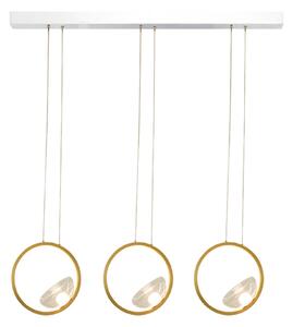 Zambelis Lampă suspendată LED 23029, auriu, 105 cm, 3 becuri, metal/sticlă, dimabilă, reglabil, Auriu / Alamă, Camera de zi / sufragerie, Aluminiu, Modern