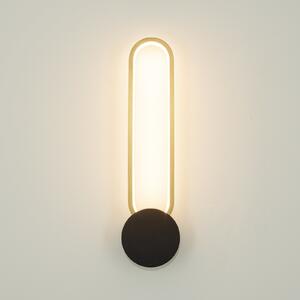Zambelis Aplică de perete LED 23102, auriu/negru, lățime 10 cm, metal, dimabil, reglabil, Auriu / Alamă, Camera de zi / sufragerie, Aluminiu, Modern, Perete rotund